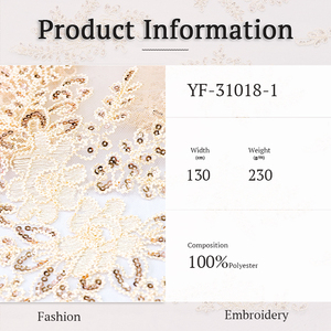 Modelos explosivos tela de encaje bordado elegante encanto Floral lentejuelas bordado tul tela de encaje para vestidos de quinceañera - Product Image 4