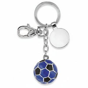 Portachiavi a Forma di Pallone da Calcio Nero e Blu - Product Image 2