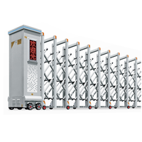 Portail de sécurité électrique rétractable et pliable en acier inoxydable pour entrée de voie d'accès composite