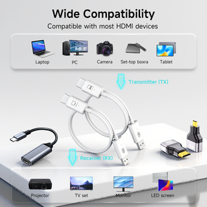 50M émetteur et récepteur HDMI sans fil 2.4/5GHz Kit d'extension HDMI sans fil pour ordinateur portable TV projecteur moniteur venu - Product Image 4