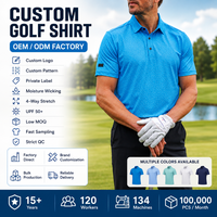 Chemise de golf pour homme, décontractée, de haute qualité, entièrement imprimée par sublimation, avec logo personnalisé brodé