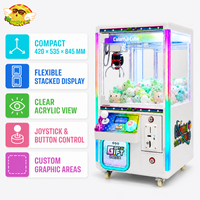 Machine à griffes compacte avec armoire RGB empilable et panneaux d'affichage personnalisés pour petites installations d'arcade