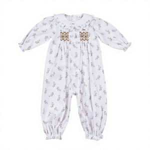 Conjunto de Pelele Largo para Bebé con Estampado Animal DR4504 - 100% Algodón Orgánico, Ropa de Invierno para Bebés Niñas - Product Image 1