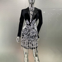 Paillettenbesetztes Clubkleid für Sängerinnen mit Ausschnitten und Quasten, lässiges Hüftwickel-Minikleid, Abendkleid