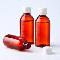 Bouteilles en plastique PET ambrées de 225 ml, sûres, non toxiques et personnalisables, pour sirop contre la toux et stockage de liquides oraux - Prix de gros