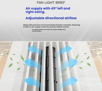 Ventilateur de plafond de luxe en acrylique avec lustre LED, 3 modes de couleur, télécommande, disposition Agi32, 6 vitesses, CRI élevé 97, faible bruit, silencieux