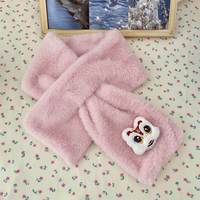 Nouveau cache-cou carré en peluche style danse du lion chinois, mignon, traditionnel, chaud, croisé, tendance pour étudiants