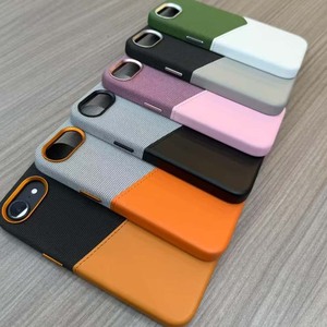 เคสหนังแฟชั่น L027 แบบต่อผ้า พร้อมช่องใส่บัตร สำหรับ iPhone 12 13 14 15 16 17 Pro Max ป้องกันแรงกระแทก พร้อมแม่เหล็ก - Product Image 4