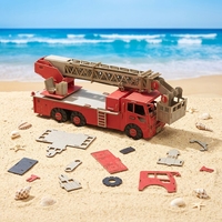 CUPUZ Rompecabezas de Papel 3D de Camión de Bomberos Clásico Europeo, Kit de Construcción de Modelo de Camión de Bomberos Vintage para Niños y Adultos, Regalo Educativo