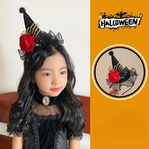 Serre-têtes et bandeaux pour enfants de haute qualité, en métal, tissu, plastique et ruban, style chapeau de citrouille, fantôme, sorcière, mignons - Product Image 6