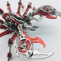 454 pièces de puzzle en métal 3D en forme de scorpion, kit de modèle coloré pour cadeaux et décoration