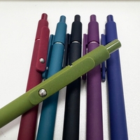 Pena Gel Tinta 0.5mm Plastik Berlapis Cat Semprot Matte Warna Vintage Morandi, Tombol Tekan Netral, untuk Pelajar & Kantor, Dapat Dicetak Logo Kustom