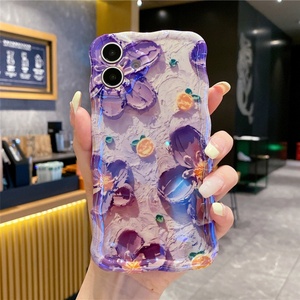 เคสโทรศัพท์ลายดอกไม้สีม่วงหรูหรา ประดับกลิตเตอร์เลเซอร์ สำหรับ iPhone 16 Pro Max 15 14 13 12 11 Plus แฟชั่น ซิลิโคนนิ่ม ป้องกันการกระแทก - Product Image 6