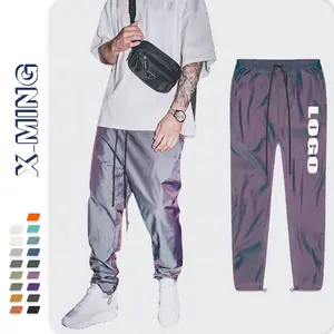 Pantalon de survêtement baggy avec logo personnalisé pantalon de survêtement chic et réfléchissant pour hommes