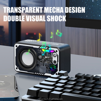 Enceinte Bluetooth portable avec lumières LED et boîtier transparent, enceintes sans fil Bluetooth 5.3 pour extérieur, prise en charge du couplage TWS