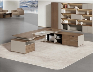 Hiện đại cao cấp sang trọng Ông Chủ nội thất văn phòng mở rộng Melamine hình chữ L bàn quản lý điều hành - Product Image 3