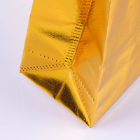 Sac de shopping en PP non tissé laminé métallisé or argent brillant recyclé personnalisé avec impression de logo