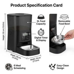 Comedero Automático Portátil para Perros de Acero Inoxidable de 4.5L con Diseño de Amor - Compostador Multifuncional y Tazón Extraíble - Product Image 3