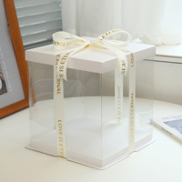 Boîte d'Emballage à Gâteau en Plastique PET Transparent Clair Sur Mesure pour Emballage Cadeau de Mariage, Remise en Gros