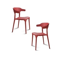 Chaise de salle à manger en plastique polypropylène bleu, chaises de restaurant pour événements, en plastique coloré