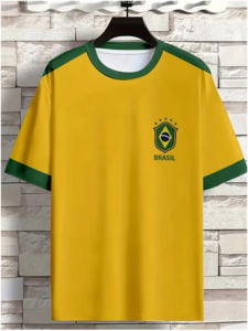 Оптовые мужские футбольные шорты сборной Бразилии на заказ, 100% полиэстер, дышащие, быстросохнущие - Product Image 4