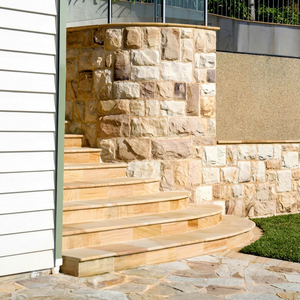 Sandstone Staircase Tiles <b>Machine</b> <b>Cut</b> Contemporary Design Outdoor Steps Natural <b>Stone</b> Flooring - Product Image 1