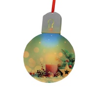 Personalisierte Logo-Glühbirnen-Form Weihnachtsbaum-Dekoration Anhänger Sublimations-Acryl Weihnachts-Hängeornament mit LED-Beleuchtung