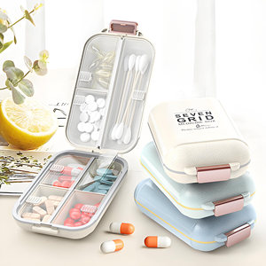Boîte à pilules portable en plastique, organiseur de médicaments sept jours par semaine, compartimenté, conteneur de rangement scellé pour bijoux - Product Image 4