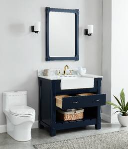 Meuble-lavabo de salle de bain Senyu Farmhouse bleu marine de haute qualité, style américain - Product Image 4
