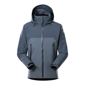 Logo personnalisé <span class=keywords><strong>veste</strong></span> coupe-vent d'extérieur imperméable avec capuche coupe-vent doublure de survêtement de sport pour adultes pour le camping - Product Image 4