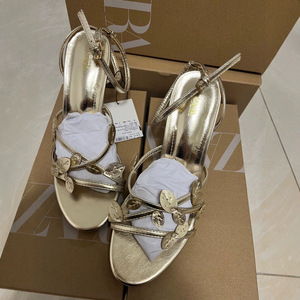 Nouvelle Collection ZA : Sandales d'été élégantes à talon haut et bout ouvert, avec nœud, style artistique rétro, couleur unie, à enfiler, montantes - Product Image 1