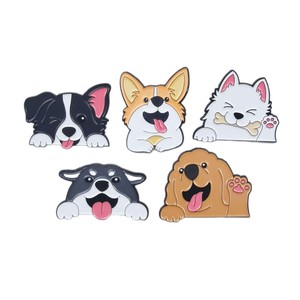 Benutzer definierte niedliche Hund Emaille Pin Cartoon Haustier Brosche mit Zunge heraus Design für Rucksack Jacke Hut Paar Zubehör Metall Abzeichen - Product Image 1