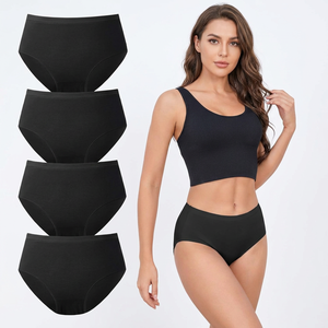 Culottes Hipster Femme Taille Moyenne 100% Fibre de Bambou Sans Couture Respirantes Tricotées Couleur Unie Usage Quotidien Logo à la Taille - Product Image 2