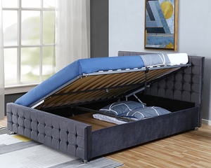 Willsoon hiện đại sang trọng Vua kích thước giường tufted nhung thiết kế mềm da rắn gỗ Bảng điều chỉnh Khung nhà đồ nội thất phòng ngủ lưu trữ - Product Image 5