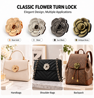 Bouton-pression métallique 3D personnalisé en forme de fleur dorée, en stock, accessoire pour vêtements et sacs, attache en alliage
