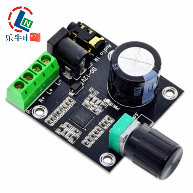 Dual Channel Mini Class D Digital 12V DC Audio Power Amplifier PAM8610 2W 15W with Volume Control for PCBA Board