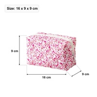 Trousse de Toilette Florale Portable Grande Capacité Mignonne en Polyester – Sac de Rangement Essentiel pour Voyage – Pochette Cosmétique Indispensable