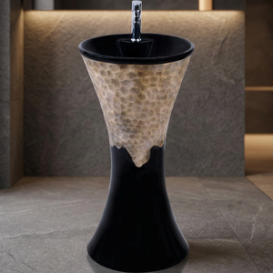 Fournisseur d'usine : Lavabo colonne monobloc en marbre pour salle de bain, design colonne, prix FOB à Dubaï - Product Image 6