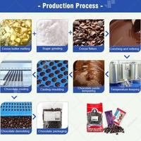 Machines de production de chocolat pour la fabrication de tablettes de chocolat, ligne de production de boules de chocolat automatique 50 kg/h, semi-automatique pour flocons d'avoine