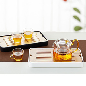 Bamboo <b>Tea</b> Tray With Drainage Small Household <b>Tea</b> Table White Simple Dry Brewing Tray For <b>Tea</b> <b>Set</b> - Product Image 3