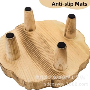 Wooden Plant <b>Stand</b> Irregular Shape Modern Farmhouse Living Room Decor Flower <b>Pot</b> Holder Standing Type ff1117 - Product Image 5