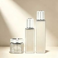 Ensemble de flacons de soin de la peau en acrylique carré de luxe, pots à crème et flacons de lotion vides en 30/50/80/10/120 ml, 20/30/50 g pour cosmétiques