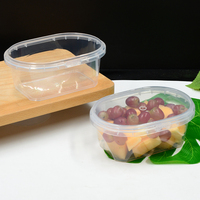 Ellipse Peut être congelé et réutilisé salade de fruits yaourt récipient alimentaire portable en plastique transparent mélange à emporter boîte de fruits avec couvercle