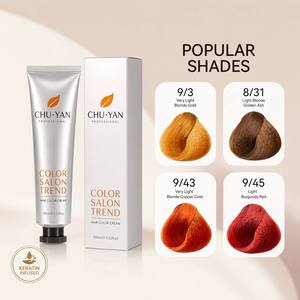 Crema de Coloración Capilar Profesional con Keratina Chuyan - Tinte de Salón Fortalecedor y Reparador - 100% Cobertura de Canas, Color Permanente - Product Image 1