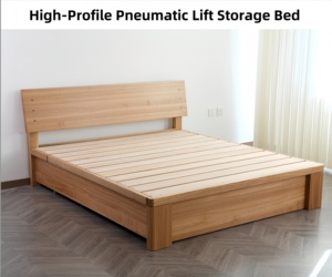 Giường ngủ hộp lò xo gỗ tối giản phong cách Bắc Âu - Khung gỗ chắc chắn, có thể điều chỉnh độ cao, thân thiện với môi trường, bền bỉ, tiết kiệm không gian cho phòng ngủ - Product Image 4