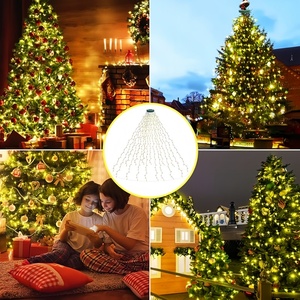 8 Mode <span class=keywords><strong>LED</strong></span> Arbre De Noël Éclairage Étanche Annulaire Blanc Chaud Arbre De Noël Lumières Guirlandes pour Fête De Mariage Jardin Décor - Product Image 6