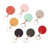 ZP-porte-clés en cuir véritable de haute qualité gaufrage impression Logo personnalisé porte-clés en métal rond porte-clés personnalisé pour voiture