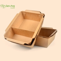 SenAng05 la nouvelle liste boîte à pâtes à emporter papier emballage à emporter déjeuner 900Ml récipient alimentaire à 2 compartiments
