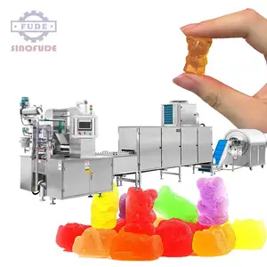 Ligne de production automatique d'équipement de fabrication de bonbons ours gommeux à la pectine machine à fabriquer des bonbons mous à la gelée Offre Spéciale en usine