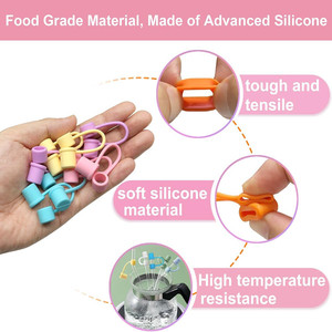 ฝาครอบหลอดซิลิโคนแบบมีสไตล์สำหรับแก้วน้ำและอุปกรณ์เครื่องดื่ม - Product Image 4